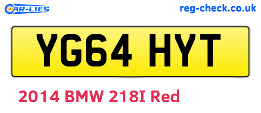 YG64HYT are the vehicle registration plates.