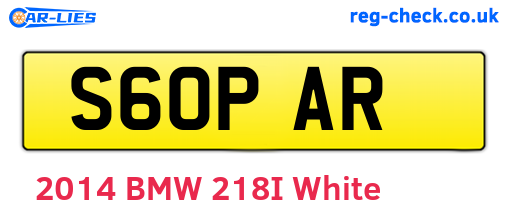 S60PAR are the vehicle registration plates.