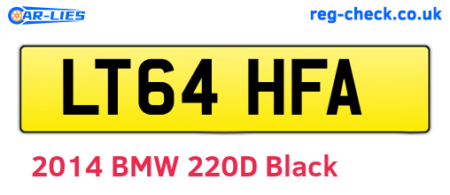 LT64HFA are the vehicle registration plates.