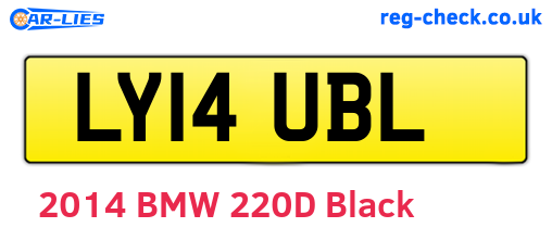 LY14UBL are the vehicle registration plates.