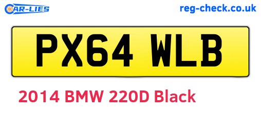 PX64WLB are the vehicle registration plates.