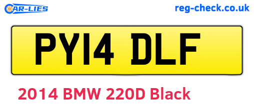 PY14DLF are the vehicle registration plates.