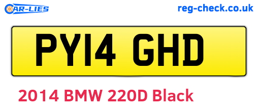 PY14GHD are the vehicle registration plates.