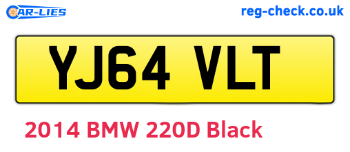 YJ64VLT are the vehicle registration plates.