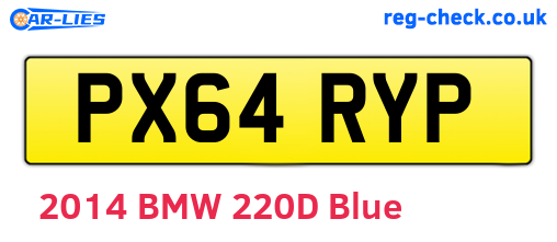 PX64RYP are the vehicle registration plates.