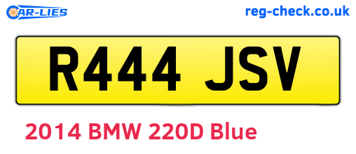 R444JSV are the vehicle registration plates.