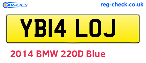 YB14LOJ are the vehicle registration plates.