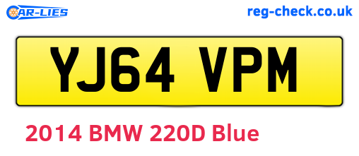 YJ64VPM are the vehicle registration plates.