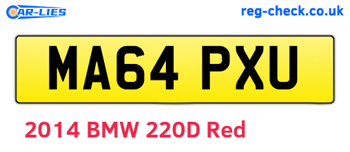 MA64PXU are the vehicle registration plates.