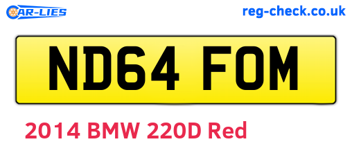 ND64FOM are the vehicle registration plates.