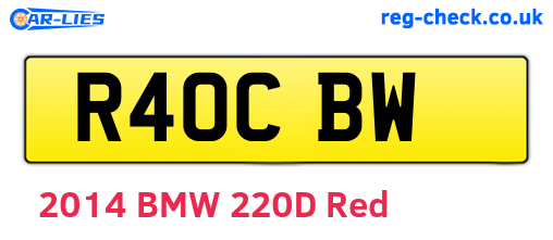R40CBW are the vehicle registration plates.