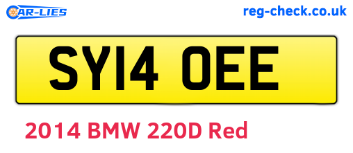 SY14OEE are the vehicle registration plates.