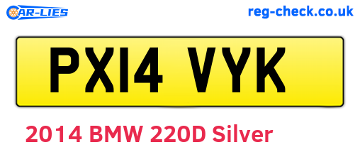 PX14VYK are the vehicle registration plates.