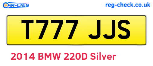 T777JJS are the vehicle registration plates.