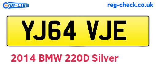 YJ64VJE are the vehicle registration plates.