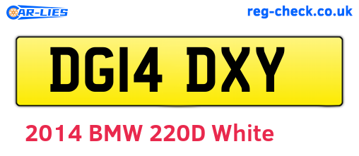 DG14DXY are the vehicle registration plates.