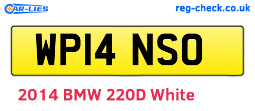 WP14NSO are the vehicle registration plates.