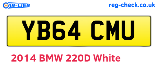 YB64CMU are the vehicle registration plates.
