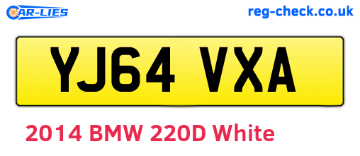 YJ64VXA are the vehicle registration plates.