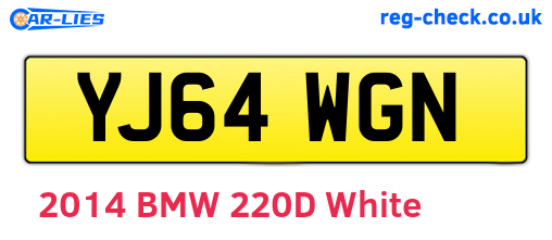 YJ64WGN are the vehicle registration plates.