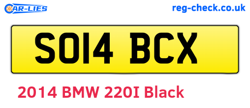 SO14BCX are the vehicle registration plates.