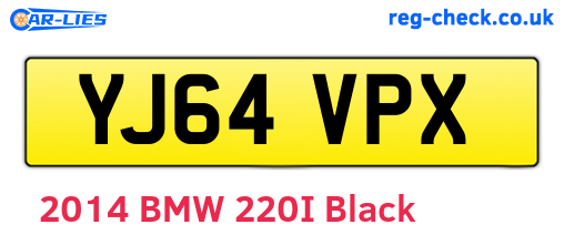 YJ64VPX are the vehicle registration plates.
