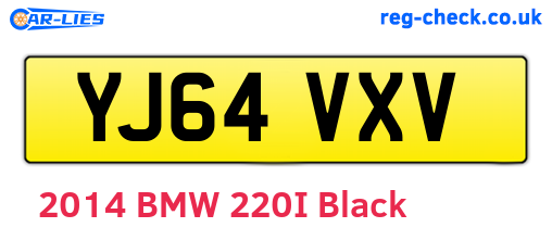 YJ64VXV are the vehicle registration plates.