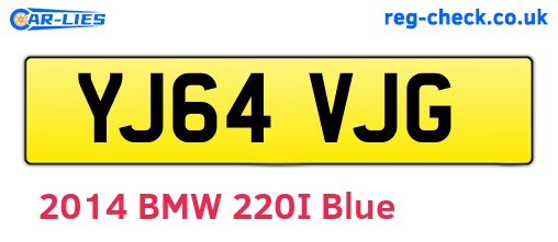 YJ64VJG are the vehicle registration plates.