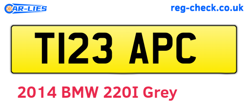 T123APC are the vehicle registration plates.