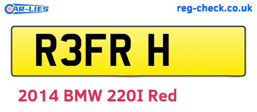 R3FRH are the vehicle registration plates.