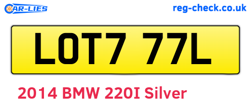 LOT777L are the vehicle registration plates.