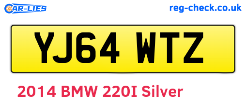 YJ64WTZ are the vehicle registration plates.