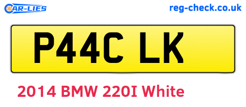 P44CLK are the vehicle registration plates.