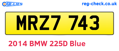 MRZ7743 are the vehicle registration plates.