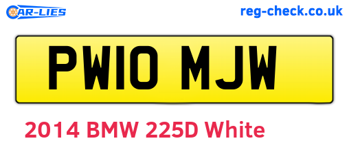 PW10MJW are the vehicle registration plates.