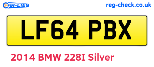 LF64PBX are the vehicle registration plates.