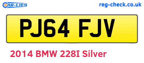 PJ64FJV are the vehicle registration plates.