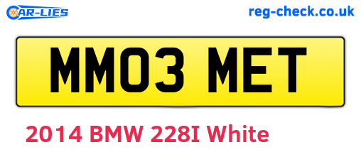 MM03MET are the vehicle registration plates.