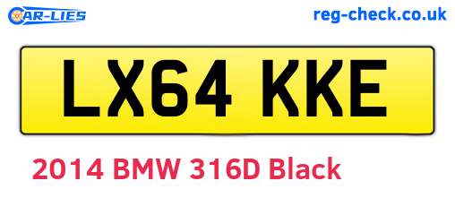 LX64KKE are the vehicle registration plates.