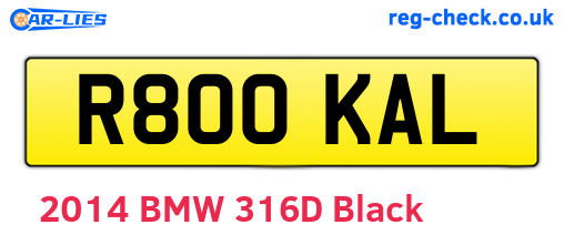 R800KAL are the vehicle registration plates.