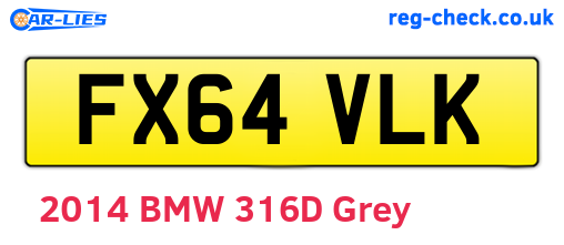 FX64VLK are the vehicle registration plates.