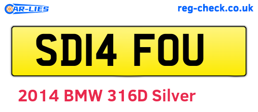 SD14FOU are the vehicle registration plates.
