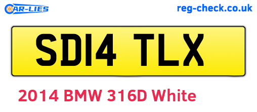SD14TLX are the vehicle registration plates.