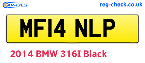 MF14NLP are the vehicle registration plates.