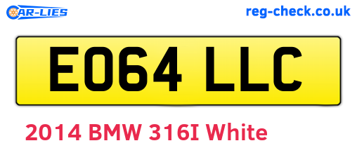 EO64LLC are the vehicle registration plates.