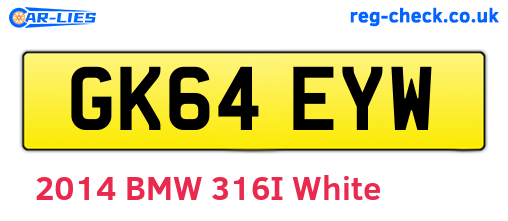 GK64EYW are the vehicle registration plates.