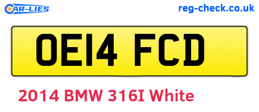 OE14FCD are the vehicle registration plates.
