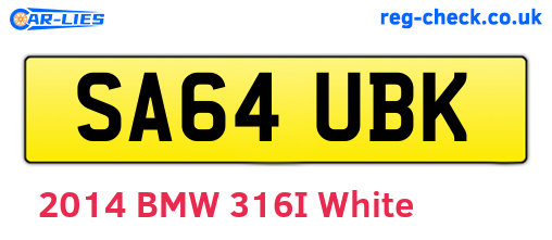 SA64UBK are the vehicle registration plates.