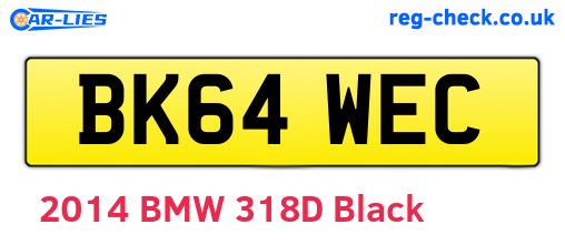 BK64WEC are the vehicle registration plates.
