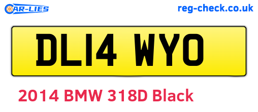 DL14WYO are the vehicle registration plates.